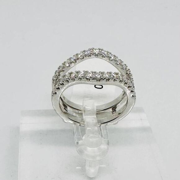 Moissanite Diamond Enhancer Ring Guard Wedding Band Anniversary 925 18k Size 6.5 - Picture 3 of 11